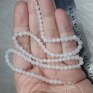 4mm Milky Quartz 15-inch Strand #13